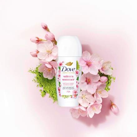 Antitranspirant Deo Roll-on sakura summer Matcha & Cherry Blossom Scent Dove