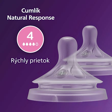 Cumeľ na fľašu Natural Response 4 - 3m+ PHILIPS AVENT