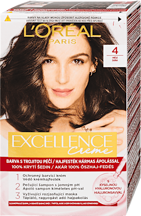 Tartós hajfesték, barna 4 L'ORÉAL PARiS EXCELLENCE Creme