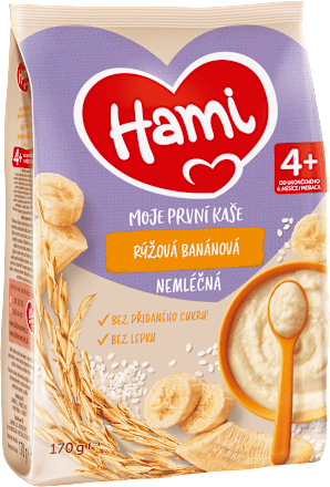 nemléčná kaše rýžová s banánovou příchutí Hami