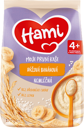 nemléčná kaše rýžová s banánovou příchutí Hami