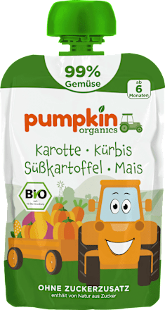 Quetschie Karotte, Kürbis, Süßkartoffel & Mais ab 6 Monaten pumpkin organics