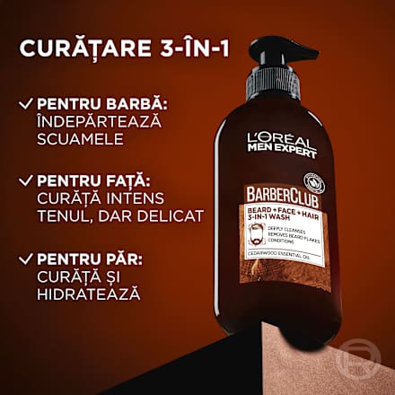 Gel de curățare 3-în-1 pentru bărbați L'ORÉAL PARiS MEN EXPERT