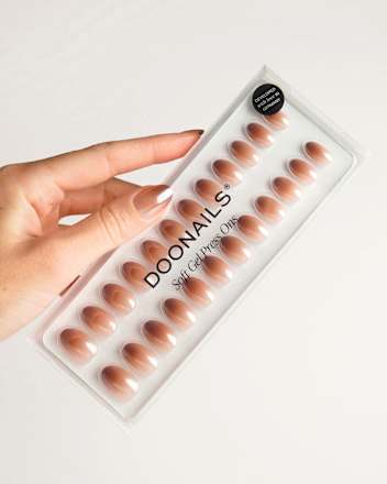 Künstliche Nägel, Soft Gel Press Ons Brownie Short Round  Doonails
