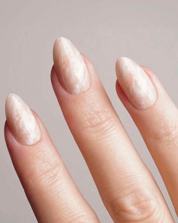 Künstliche Nägel, Soft Gel Press Ons Nude Marble Short Almond Doonails