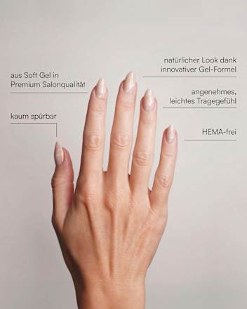 Künstliche Nägel, Soft Gel Press Ons Nude Marble Short Almond Doonails