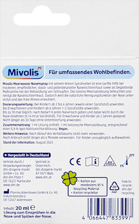 Meerwasser Nasenspray Mivolis
