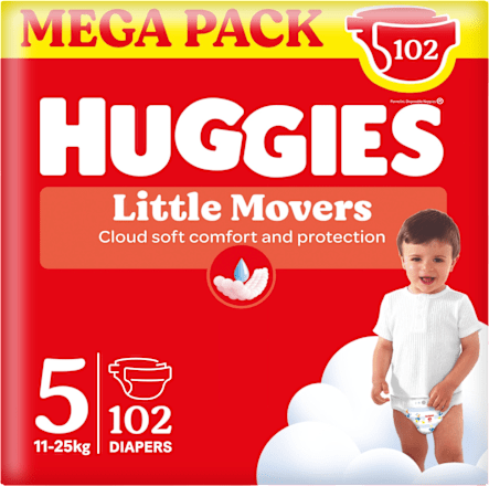 Pannolini Little Movers Mega Pack taglia 5 (11-25 kg) Huggies