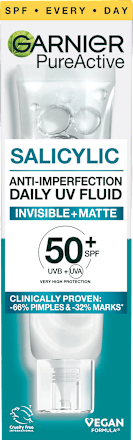Denný pleťový UV fluid proti nedokonalostiam Salicylic Invisible + Matte SPF 50+ GARNIER PureActive