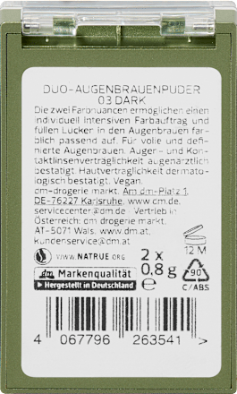 Podwójny puder do brwi 03 Dark alverde NATURKOSMETIK