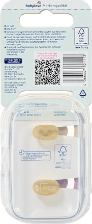 Schnuller Naturlatex, symmetrisch blau/petrol,  Gr. 2, 5-18 Monate babylove
