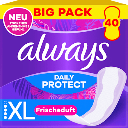 Slipeinlagen Daily Protect Extra Long mit Frischeduft, Big Pack always