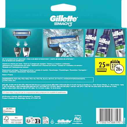 Rasierklingen, Mach3 Gillette