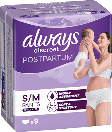 Wochenbett Pants discreet Postpartum, Gr. S/M always