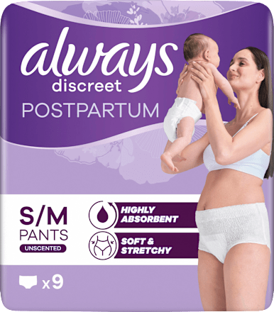 Wochenbett Pants discreet Postpartum, Gr. S/M always