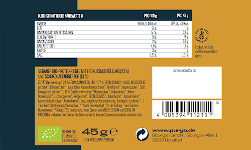 Proteinriegel Salted Peanut Caramel, vegan PURYA!