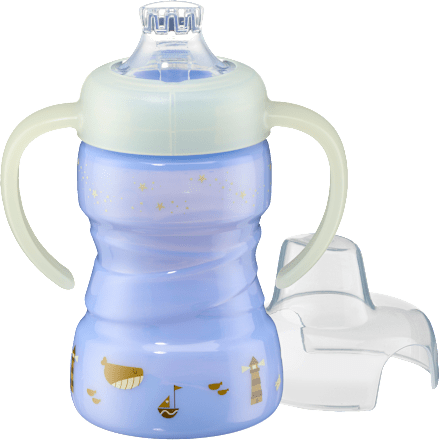 Trinklerntasse Tag & Nacht blau  babylove