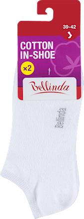 dámské ponožky Cotton In Shoe, velikost 39-42, bílé Bellinda