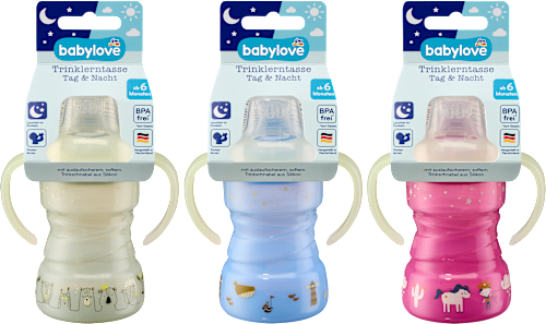 Trinklerntasse Tag & Nacht 6+ Monate 260 ml sortiert babylove