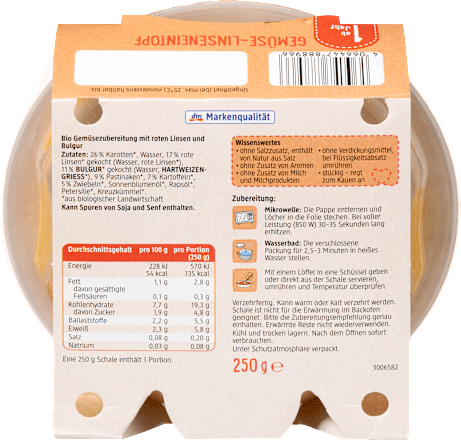 příkrm červená čočka, bulgur dmBio