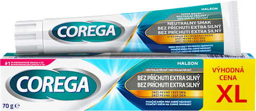 fixační krém na zubní náhrady bez příchuti XL extra silný COREGA