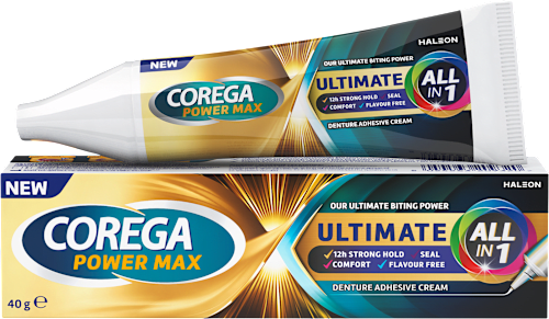 fixační krém na zubní náhrady Power Max Ultimate All in 1 COREGA