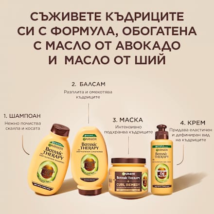 Маска за суха и къдрава коса с масло от авокадо GARNIER BOTANIC THERAPY