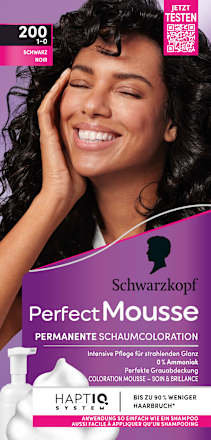 Schaumcoloration Permanent - Nr. 200 Schwarz Schwarzkopf Perfect Mousse