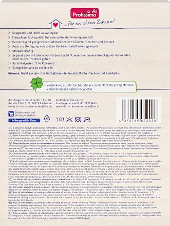 Geschirr- und Poliertücher aus Mikrofaser Profissimo