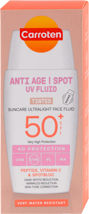 ANTI AGE SPOT UV FLUID tonirani fluid za lice, za zaštitu od sunca, SPF 50+ Carroten
