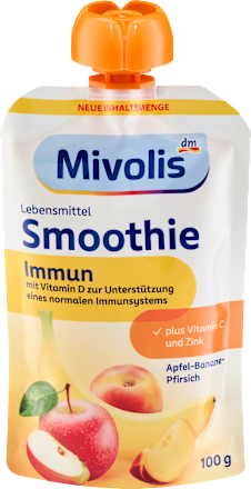 Sadna kaša iz jabolk, banan in breskev Smoothie Immun Mivolis
