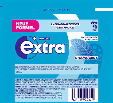 Kaugummi, Strong Mint, zuckerfrei EXTRA