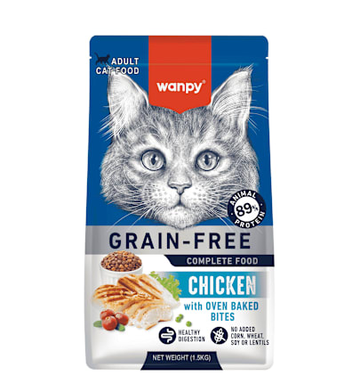 Суха храна за възрастни котки с пилешко месо  wanpy