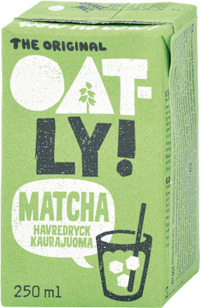 Ovsený nápoj s matcha zeleným čajom Oatly