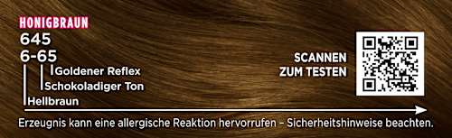 Haarfarbe Intensiv-Creme-Coloration 645 Honigbraun Palette