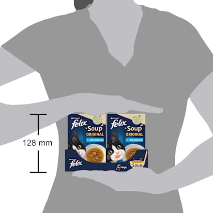 Soup Original pro kočky s treskou, platýsem, tuňákem 6x48 g Felix
