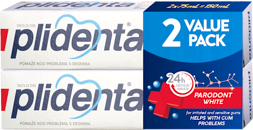 Pasta za zube Parodont White, 2 x 75 ml plidenta