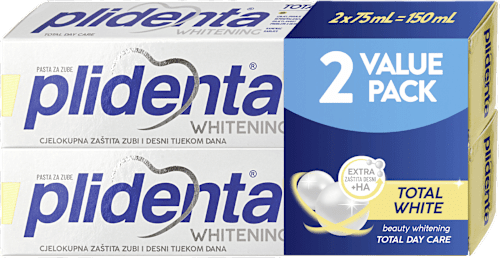 Pasta za zube Total White, 2 x 75 ml plidenta