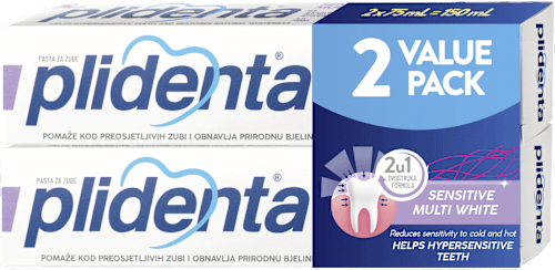 Pasta za zube Sensitive Multi White, 2 x 75 ml plidenta