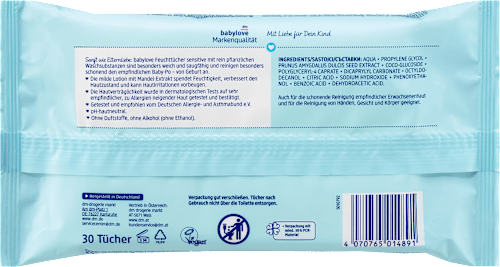 Vlhčené utierky sensitive babylove