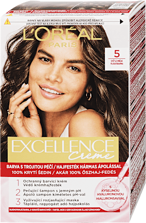Tartós hajfesték, világosbarna 5 L'ORÉAL PARiS EXCELLENCE Creme