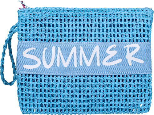Torba za na plažo z napisom Summer v modri barvi Camomilla