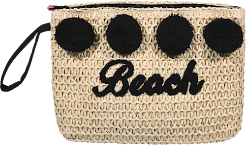 Torba za na plažo z napisom Beach v črni barvi Camomilla