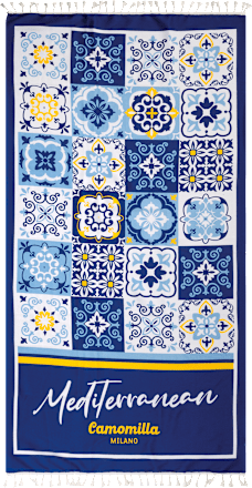 Brisača za na plažo z napisom Mediterranean Camomilla