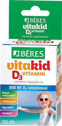 VitaKid 800 NE D3-vitamin rágótabletta  Béres