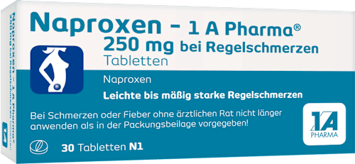 Naproxen - 1 A Pharma 250 mg Tabletten bei Regelschmerzen 1A Pharma