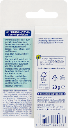 Слънцезащитен стик за деца SPF 50+ sundance