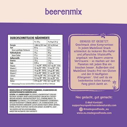 Müsliriegel Granola Beerenmix Made Good