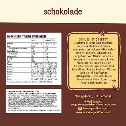 Haferriegel Soft Baked Oats Chocolate Chips (5x30g) Made Good