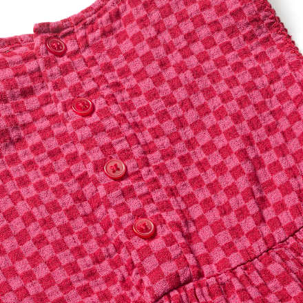 Kleid aus Musselin mit Karo-Muster, rot, Gr. 98 ALANA